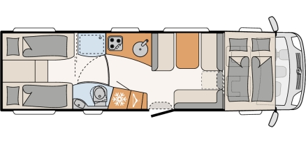 Model diagram Dethleffs Globetrotter XXL A 9000-2 EB
