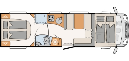 Model diagram Dethleffs Globetrotter XXL A 9050-2 DBM