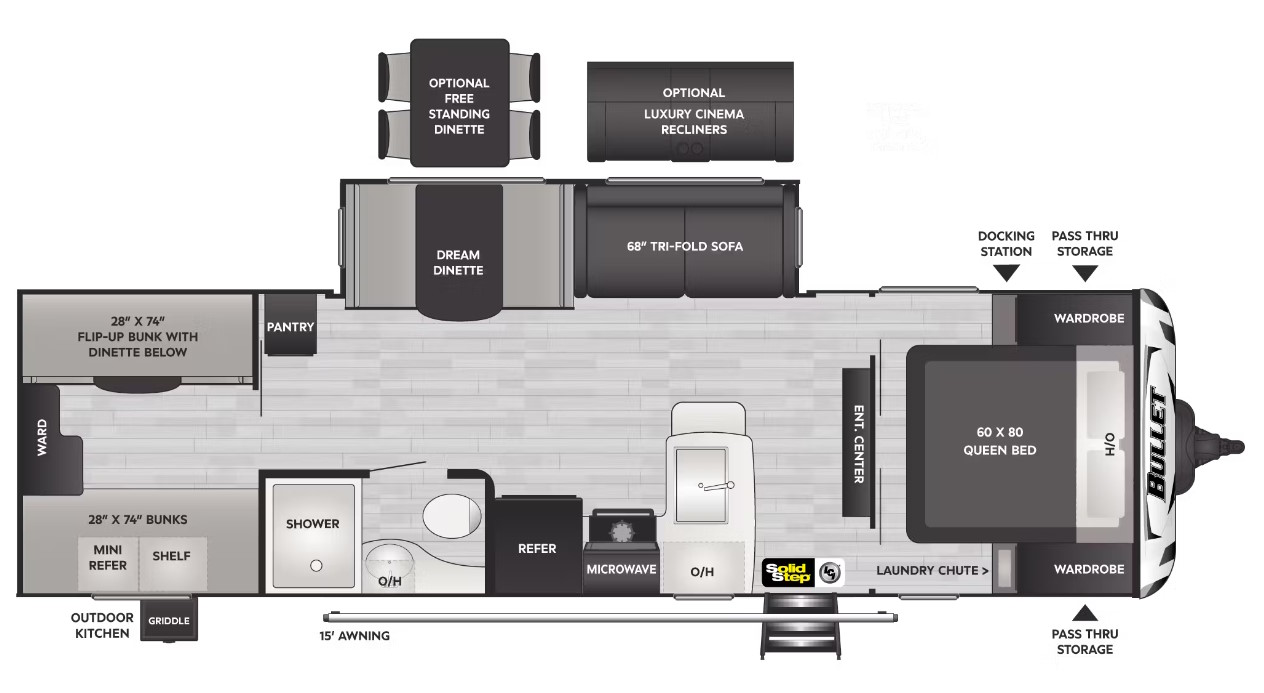 Model diagram Keystone Bullet 287QBS