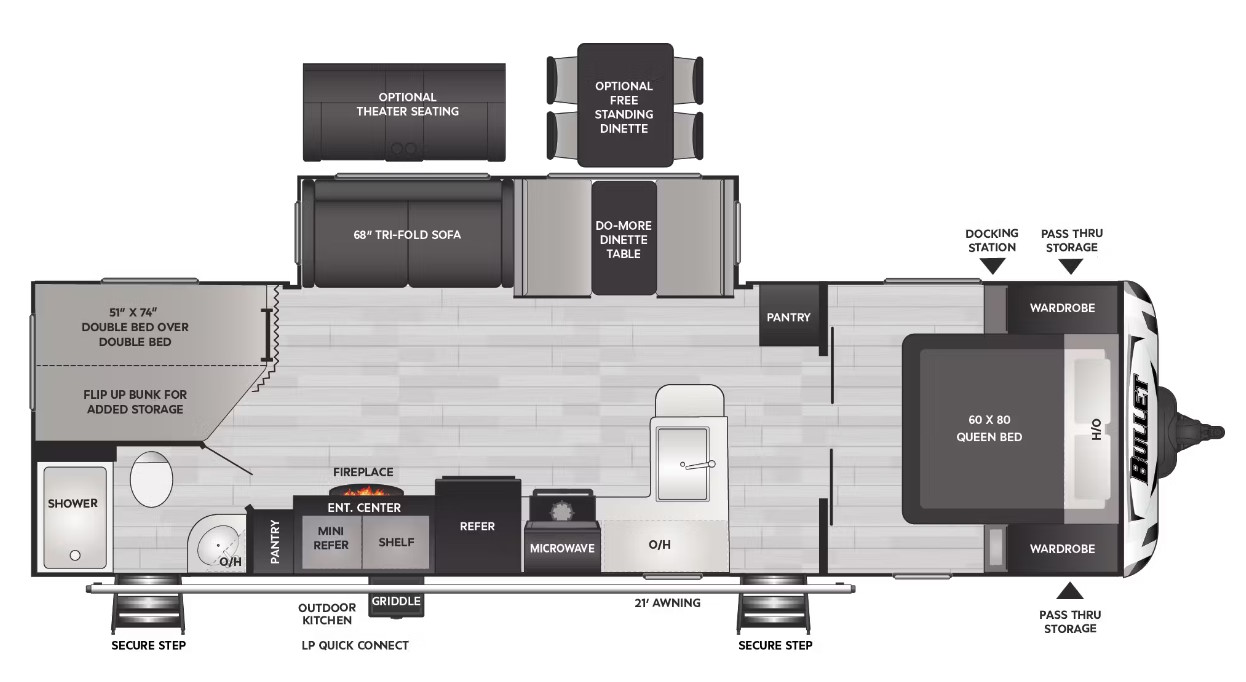 Model diagram Keystone Bullet 290BHS