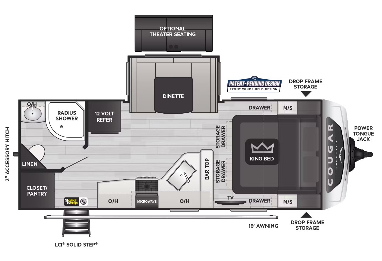 Model diagram Keystone Cougar Half-Ton 22RBS
