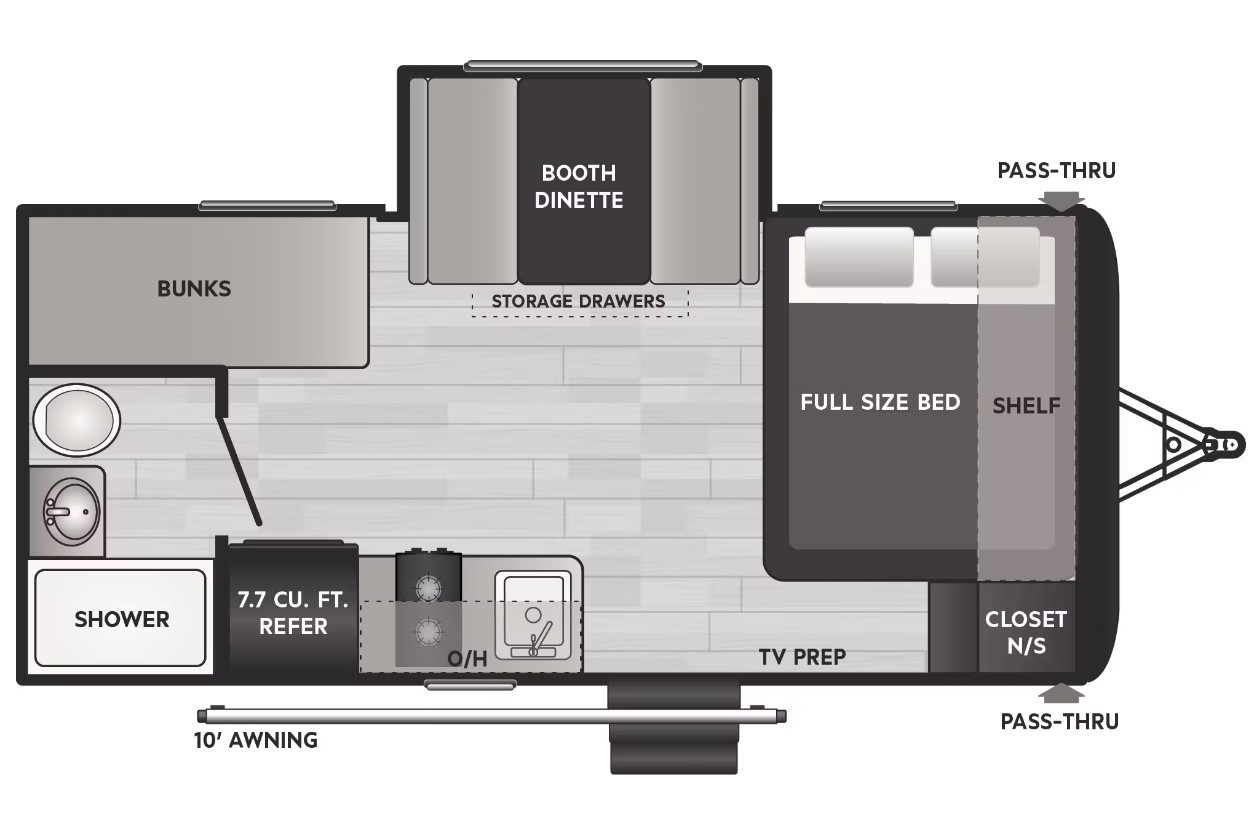 Model diagram Keystone Springdale 1760BH