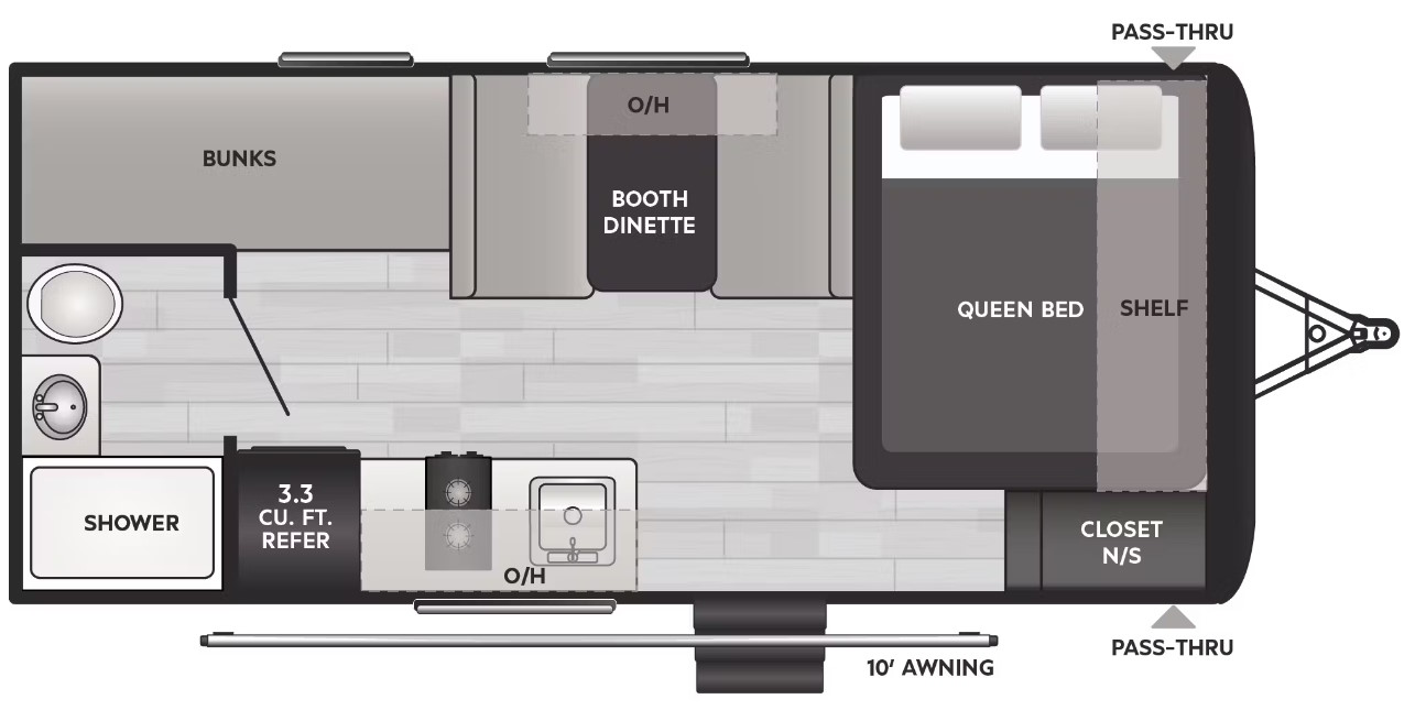 Model diagram Keystone Springdale 1800BH