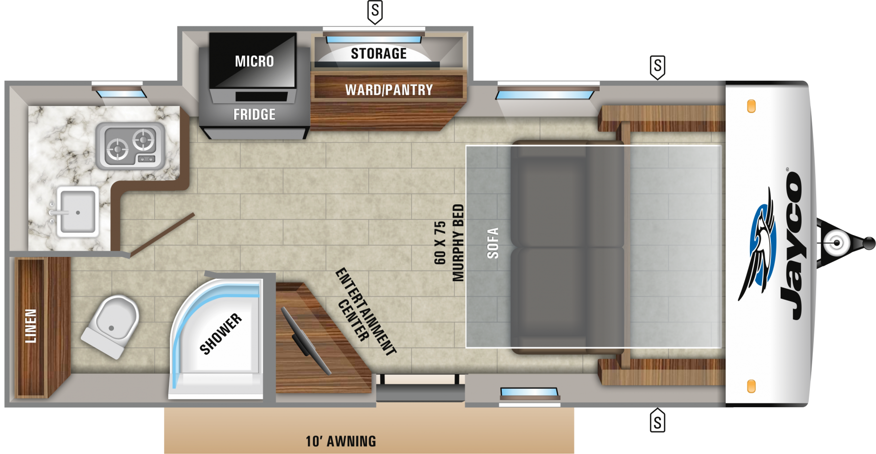 Model diagram Jayco Hummingbird 17MBS