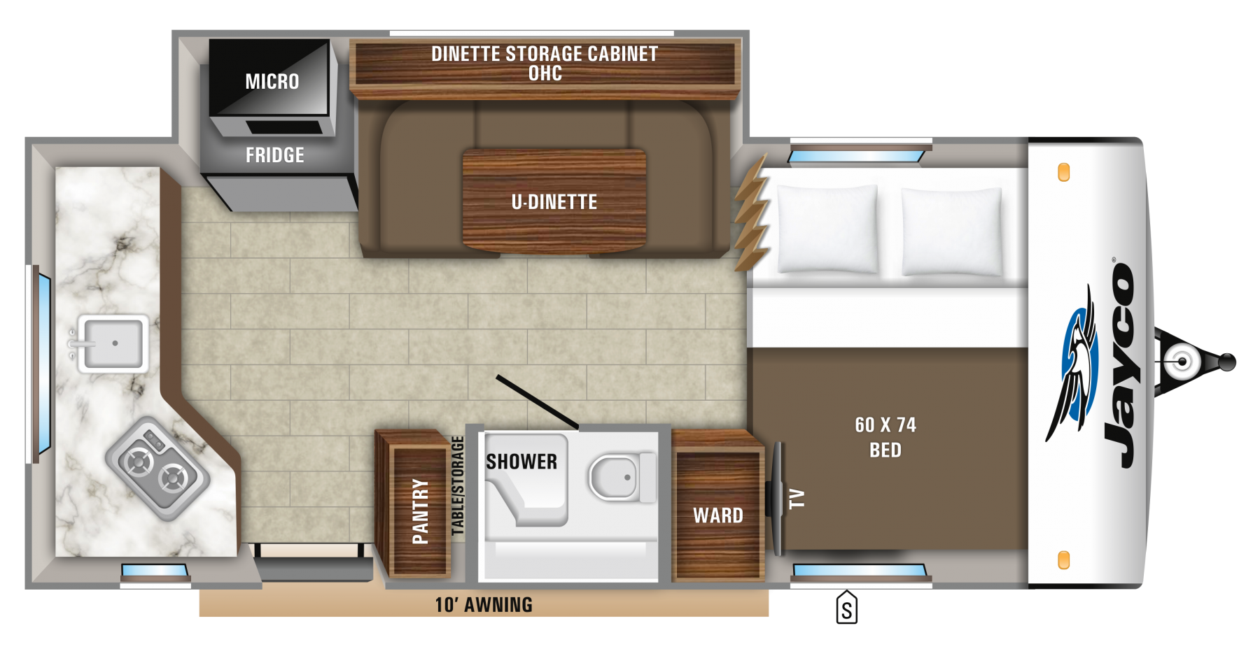 Model diagram Jayco Hummingbird 17RK