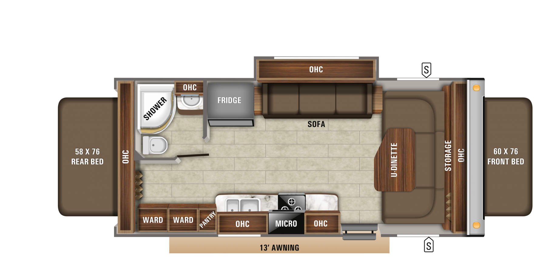 Model diagram Jayco Jay Feather X23B
