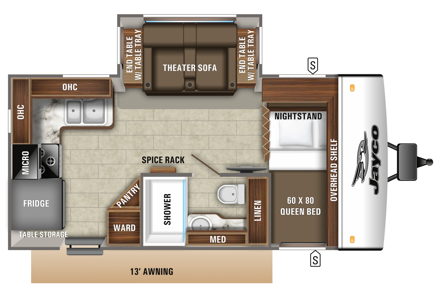 Model diagram Jayco Jay Feather 16RK