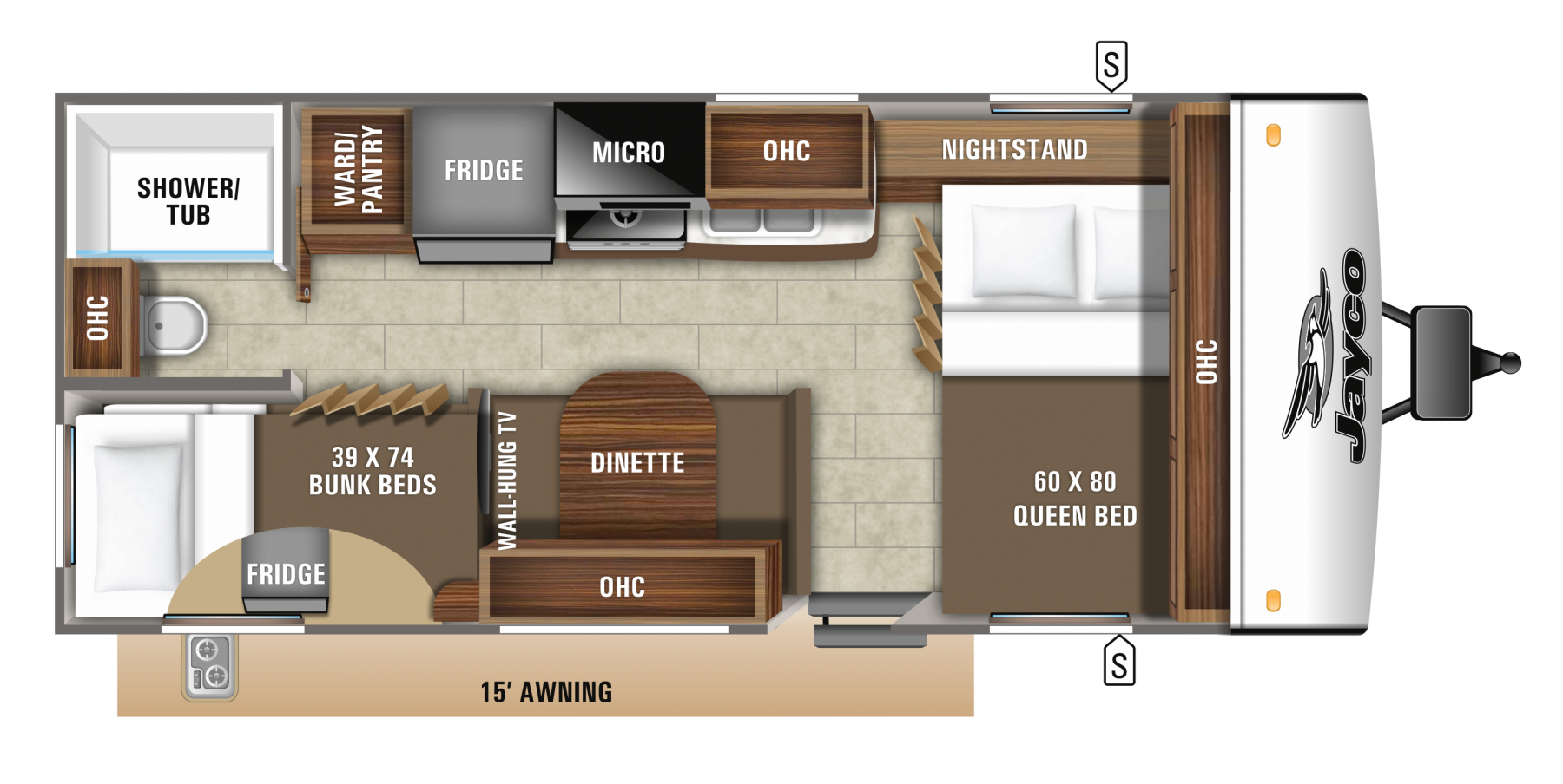 Model diagram Jayco Jay Feather 20BH