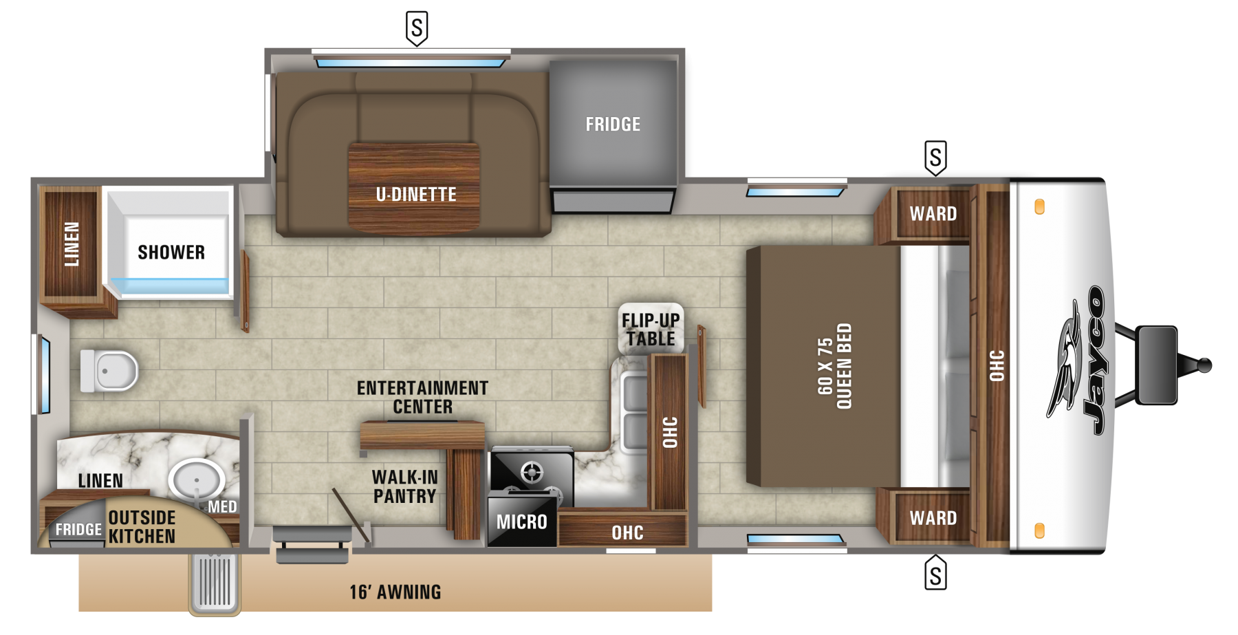 Model diagram Jayco Jay Feather 22RB