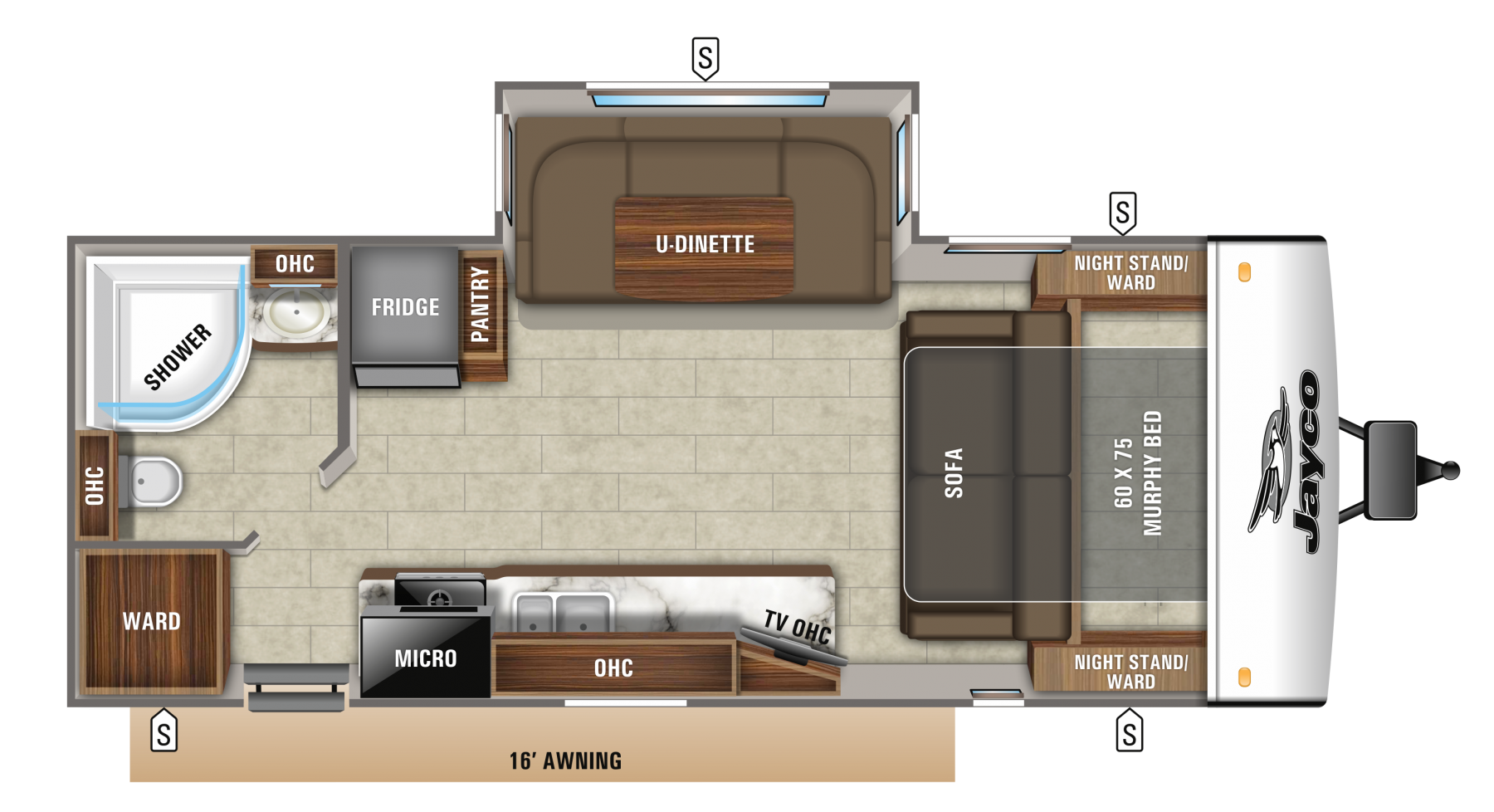 Model diagram Jayco Jay Feather 23RBM