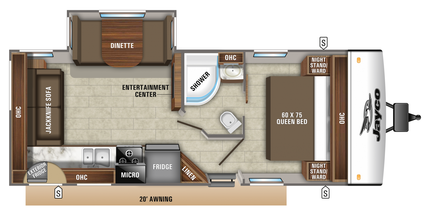 Model diagram Jayco Jay Feather 24RL