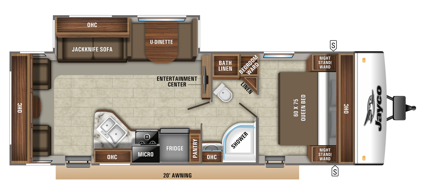 Model diagram Jayco Jay Feather 27RL