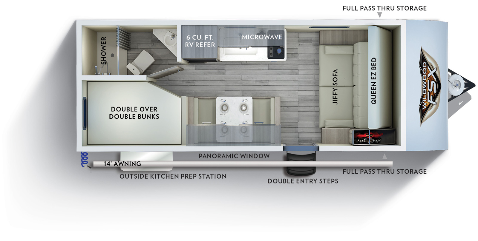 Model diagram Forest River Wildwood FSX 179DBK