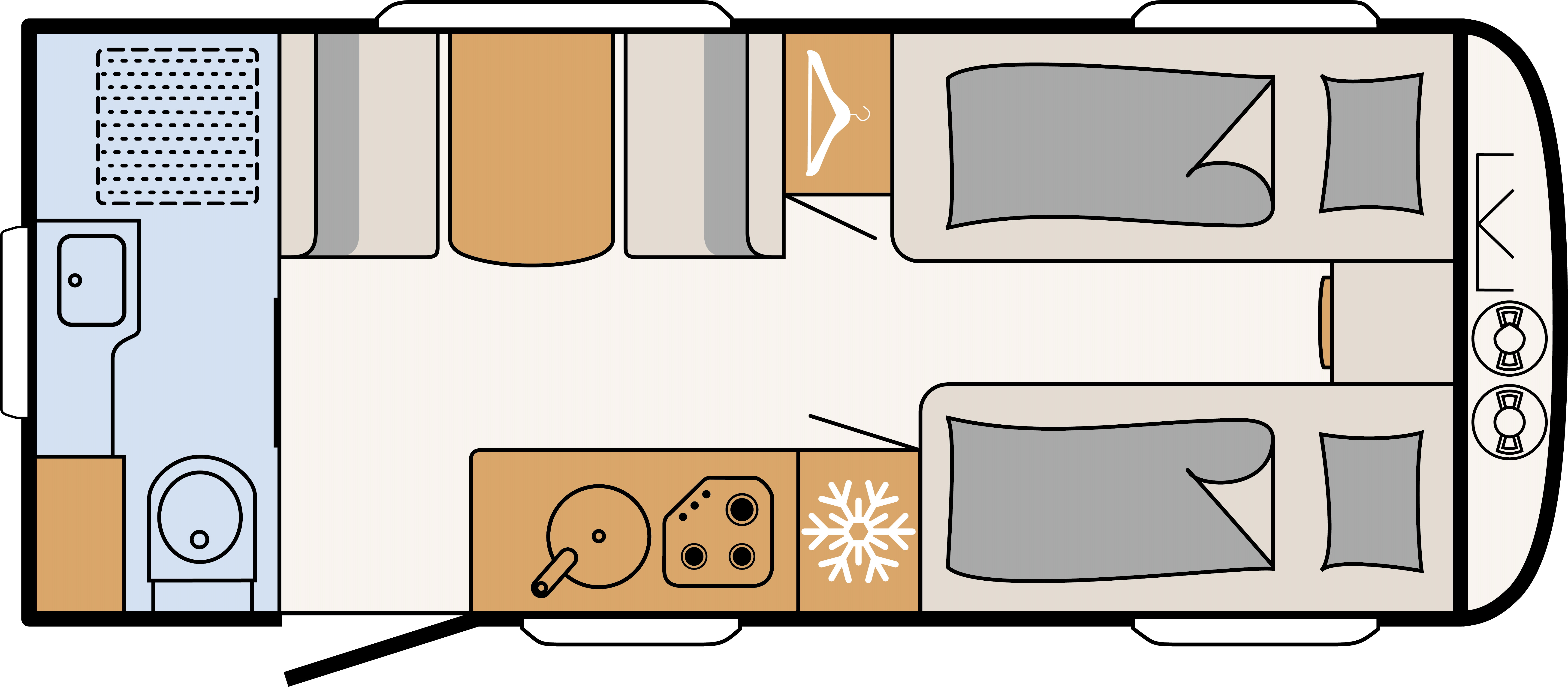 Model diagram Dethleffs Nomad 490 EST