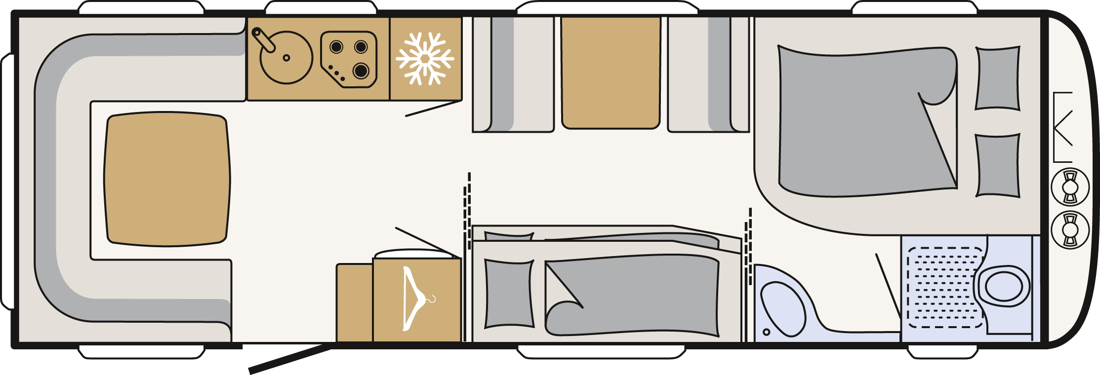 Model diagram Dethleffs Nomad 730 FKR