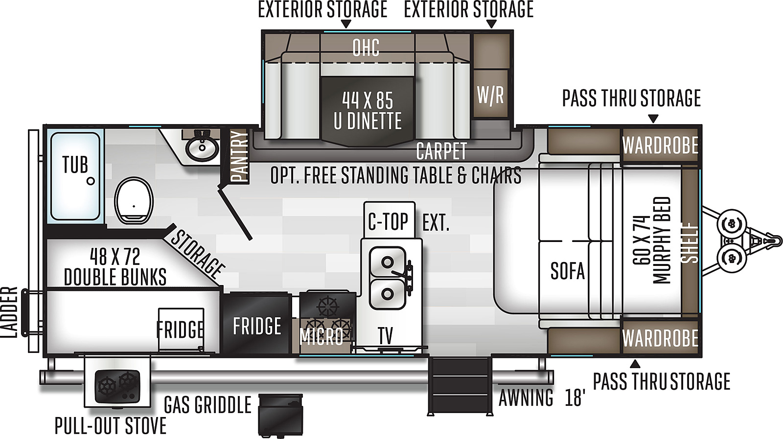 Model diagram Forest River Rockwood Mini Lite 2509S