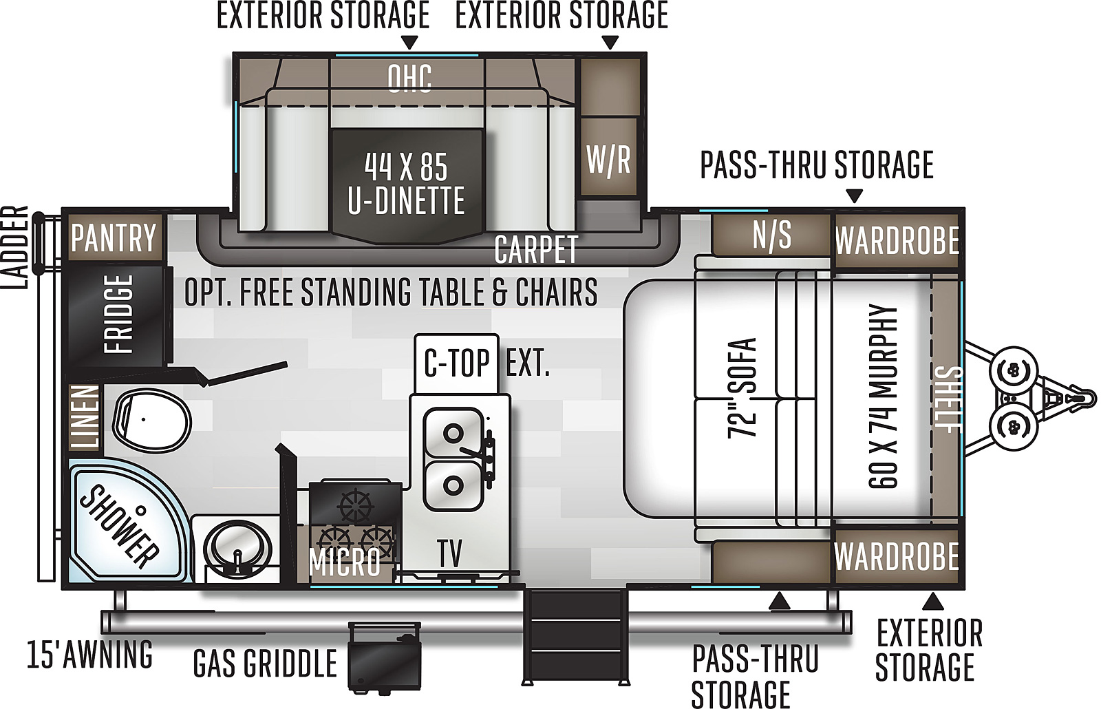 Model diagram Forest River Rockwood Mini Lite 2104S