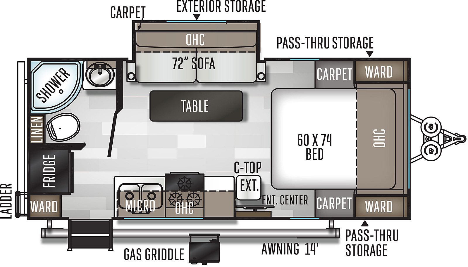 Model diagram Forest River Rockwood Mini Lite 2109S