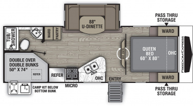 Model diagram Coachmen Freedom Express Ultra Lite 257BHS