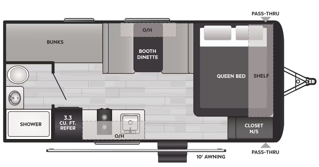 Model diagram Keystone Hideout 175BH