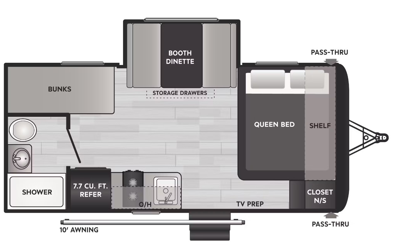 Model diagram Keystone Hideout 176BH