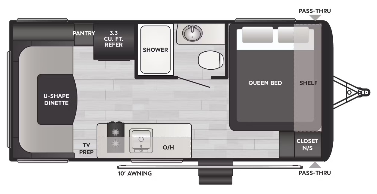 Model diagram Keystone Hideout 177RD