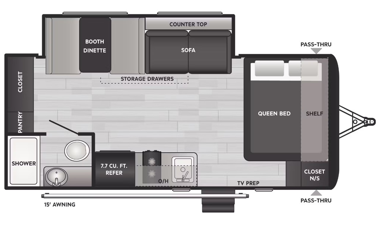 Model diagram Keystone Hideout 186SS