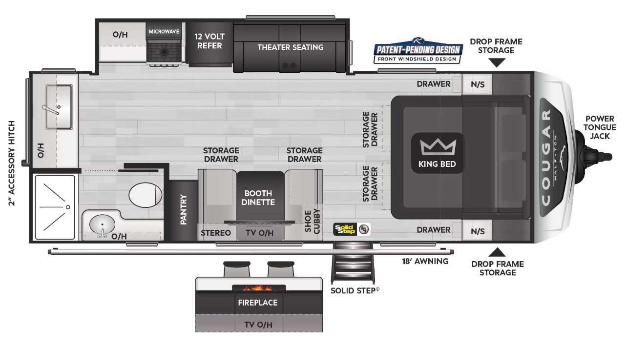 Model diagram Keystone Cougar Half-Ton 22MLS