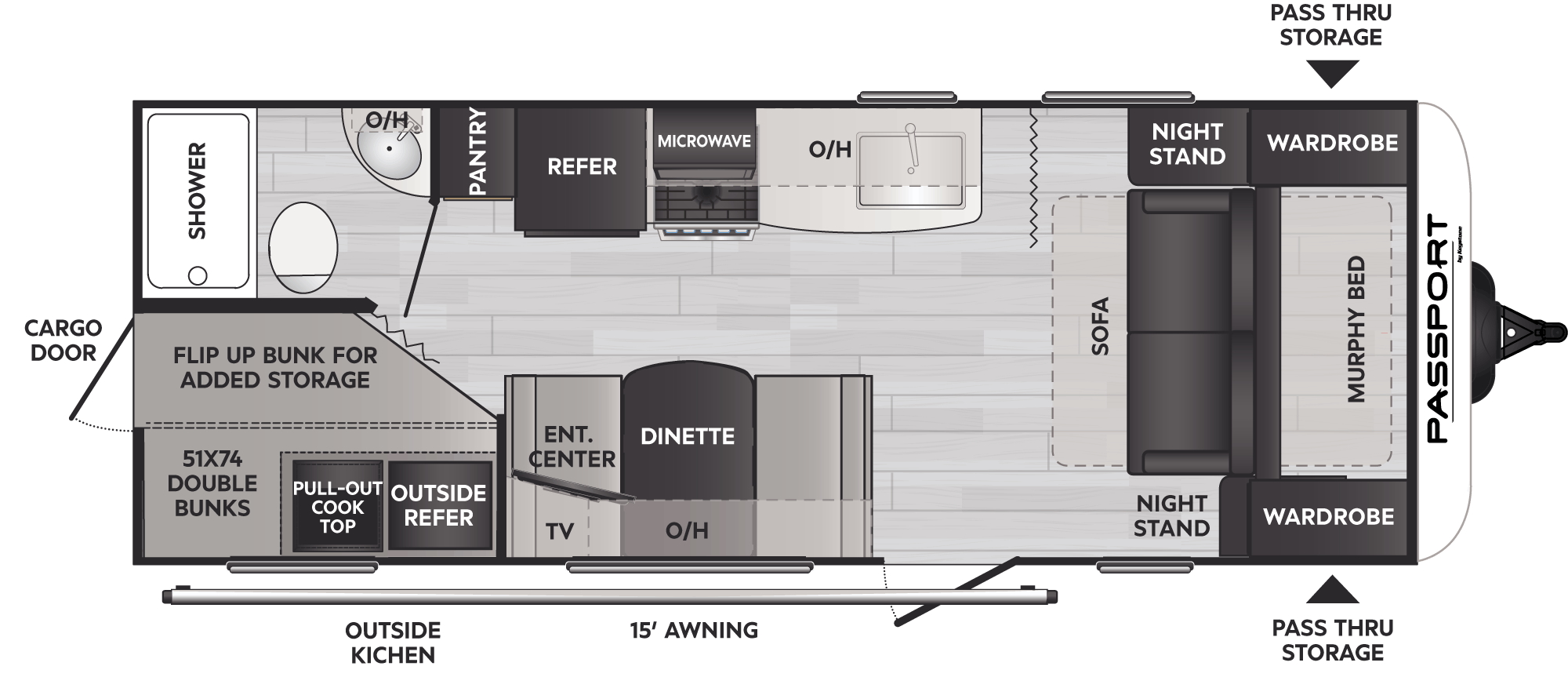 Model diagram Keystone Passport 221BH SL