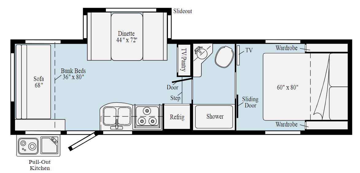 Model diagram Winnebago Micro Minnie 2405BH
