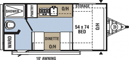 Model diagram Coachmen Clipper Ultra-Lite 16CFB