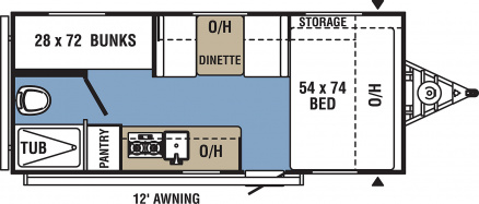Model diagram Coachmen Clipper Ultra-Lite 17BH