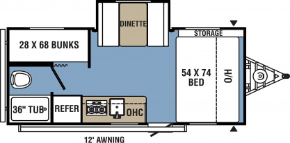 Model diagram Coachmen Clipper Ultra-Lite 17BHS