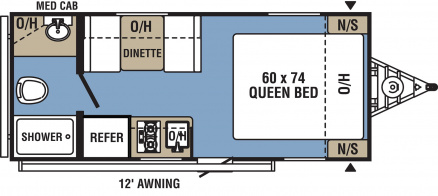 Model diagram Coachmen Clipper Ultra-Lite 17FQ