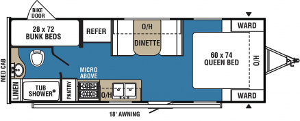 Model diagram Coachmen Clipper Ultra-Lite 21BH