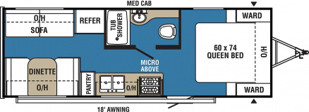 Model diagram Coachmen Clipper Ultra-Lite 21RD