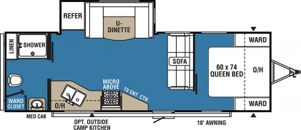 Model diagram Coachmen Clipper Ultra-Lite 24RBS