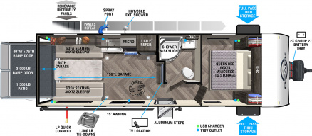 Model diagram Forest River Ozark 2500TH