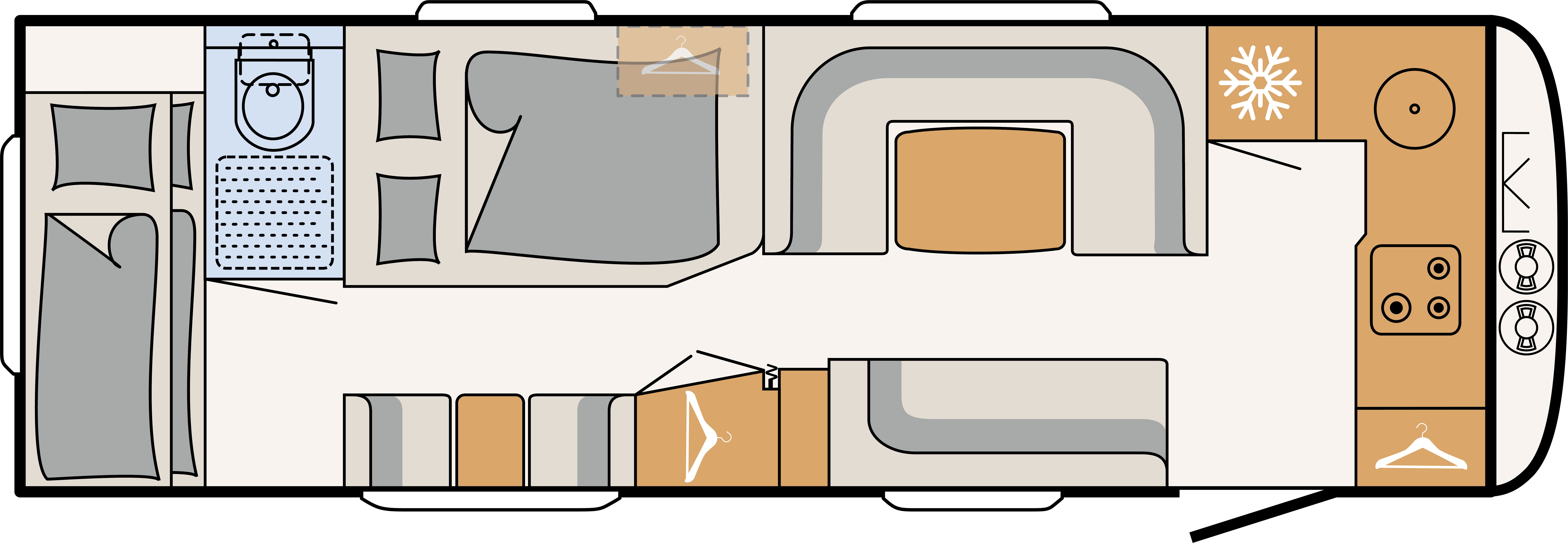 Model diagram Dethleffs Beduin Scandinavia 740 BFK