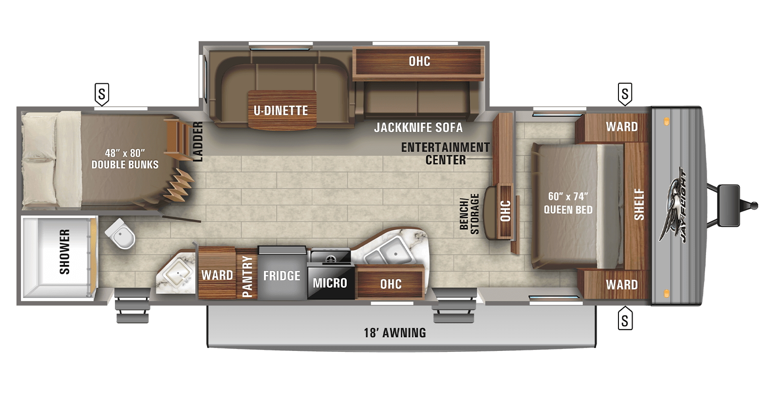 Model diagram Jayco Jay Flight SLX 287BHS