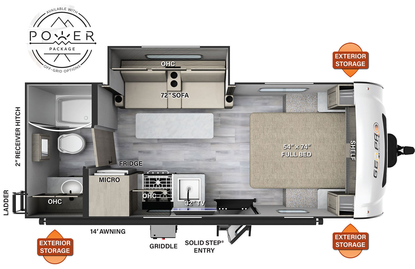 Model diagram Forest River Rockwood Geo Pro G20FBS