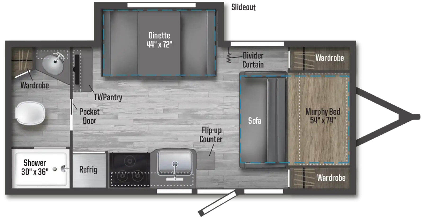 Model diagram Winnebago Micro Minnie 2108DS
