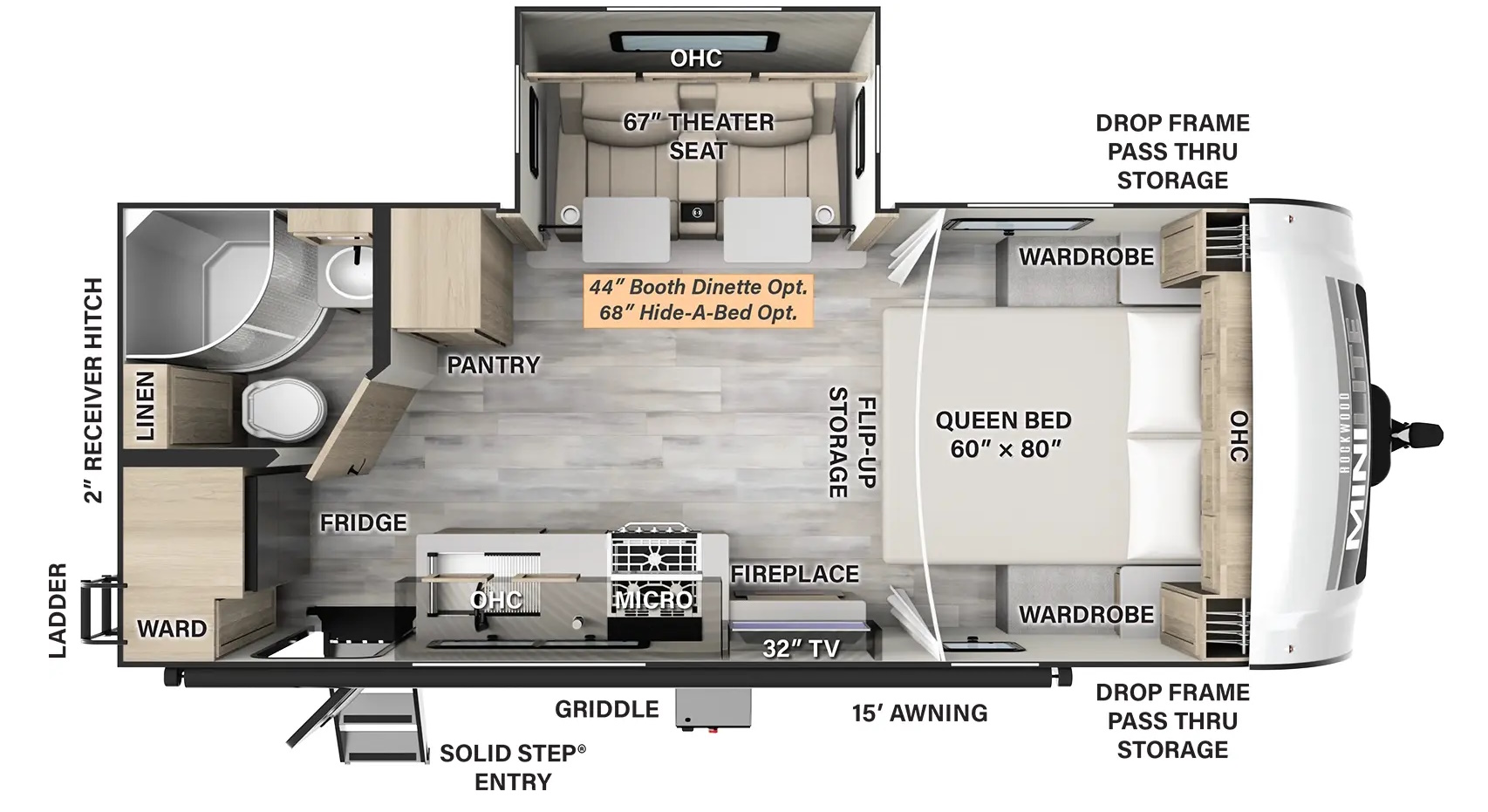 Model diagram Forest River Rockwood Mini Lite 2205S