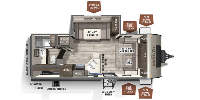 Model diagram Forest River Rockwood Mini Lite 2507S