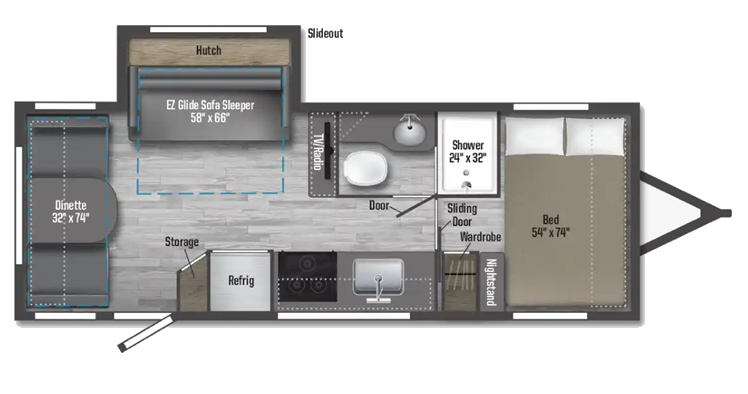 Model diagram Winnebago Micro Minnie 2225RL
