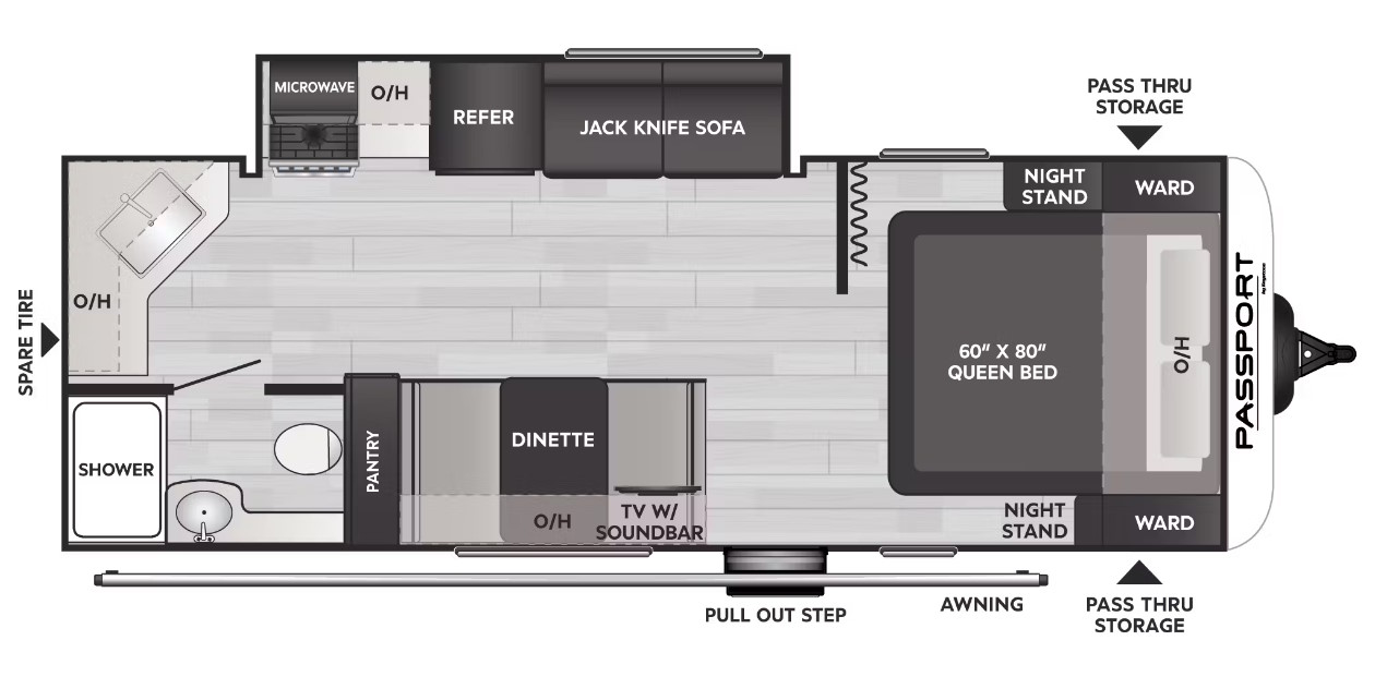 Model diagram Keystone Passport 224RK