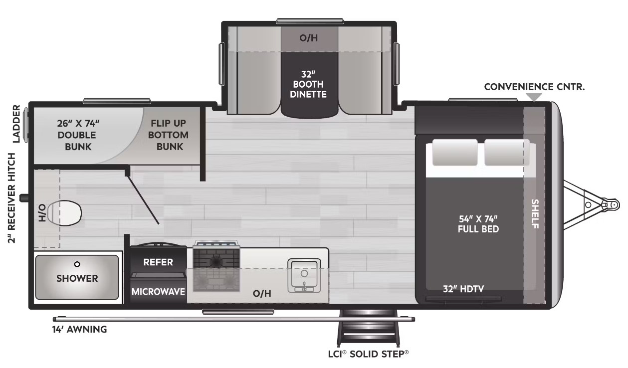 Model diagram Keystone Outback OBX 18BHS