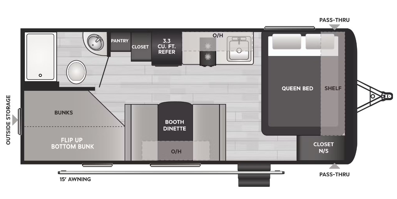Model diagram Keystone Hideout 201BH