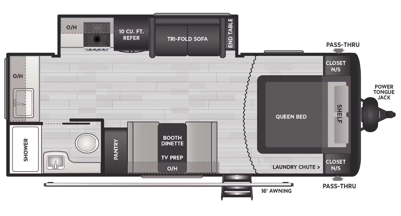 Model diagram Keystone Hideout 22MLS