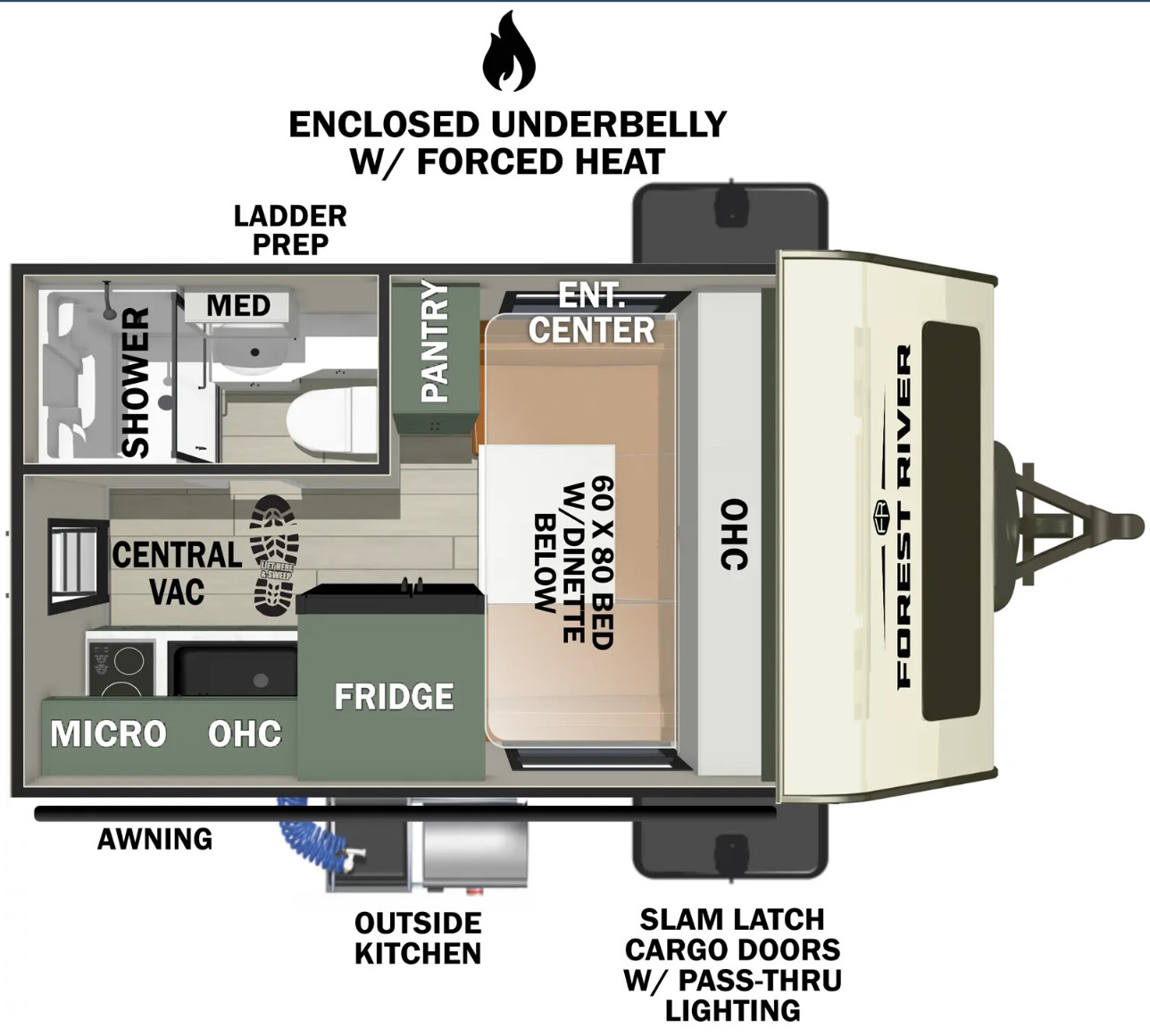 Model diagram Forest River No Boundaries 18.1